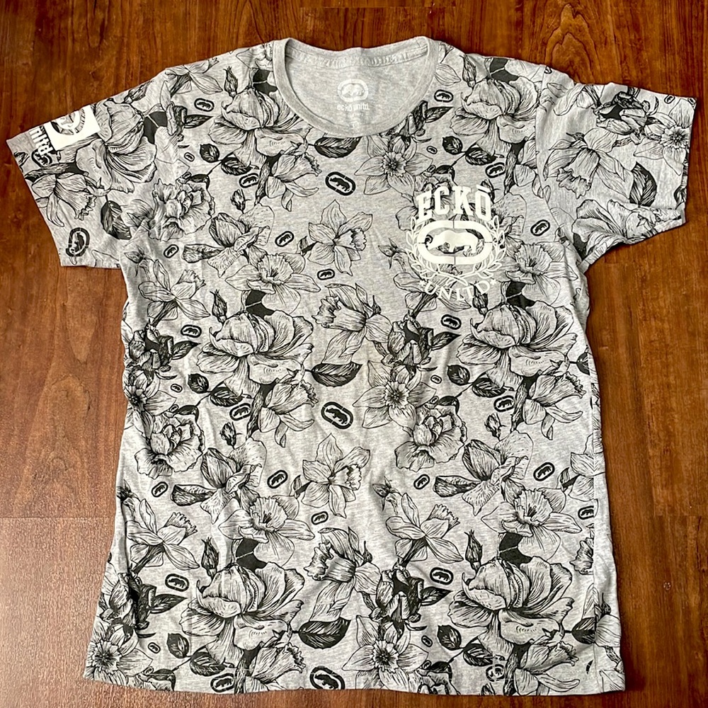 Men’s Ecko Unltd. Floral Gray Shirt - size Large